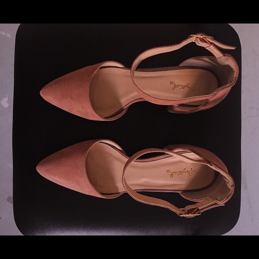 Pink suede heels!